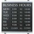 Headline Signs Sign, Business Hours, w/176 3/4in Characters, 14inx13in, SR/BK HDS4247
